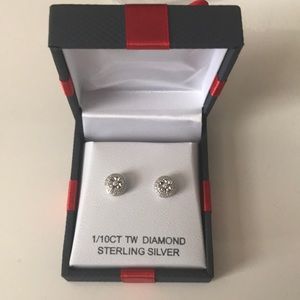 NWT 1/10 TW Sterling Silver Diamond Earrings